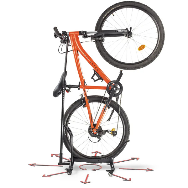 Bike stand with wheels